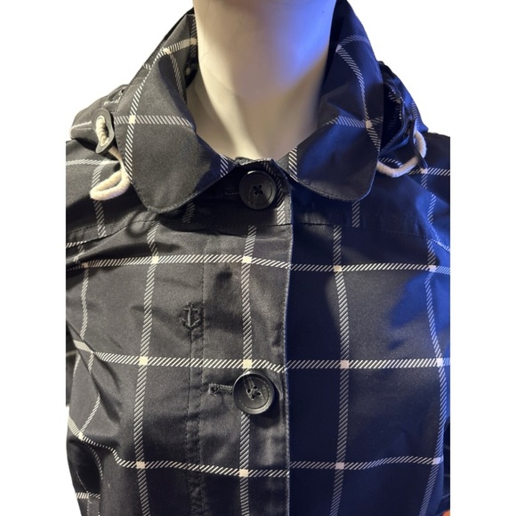 Lands' End Windowpane Raincoat w/Removable Hood, Size M - Picture 6 of 6